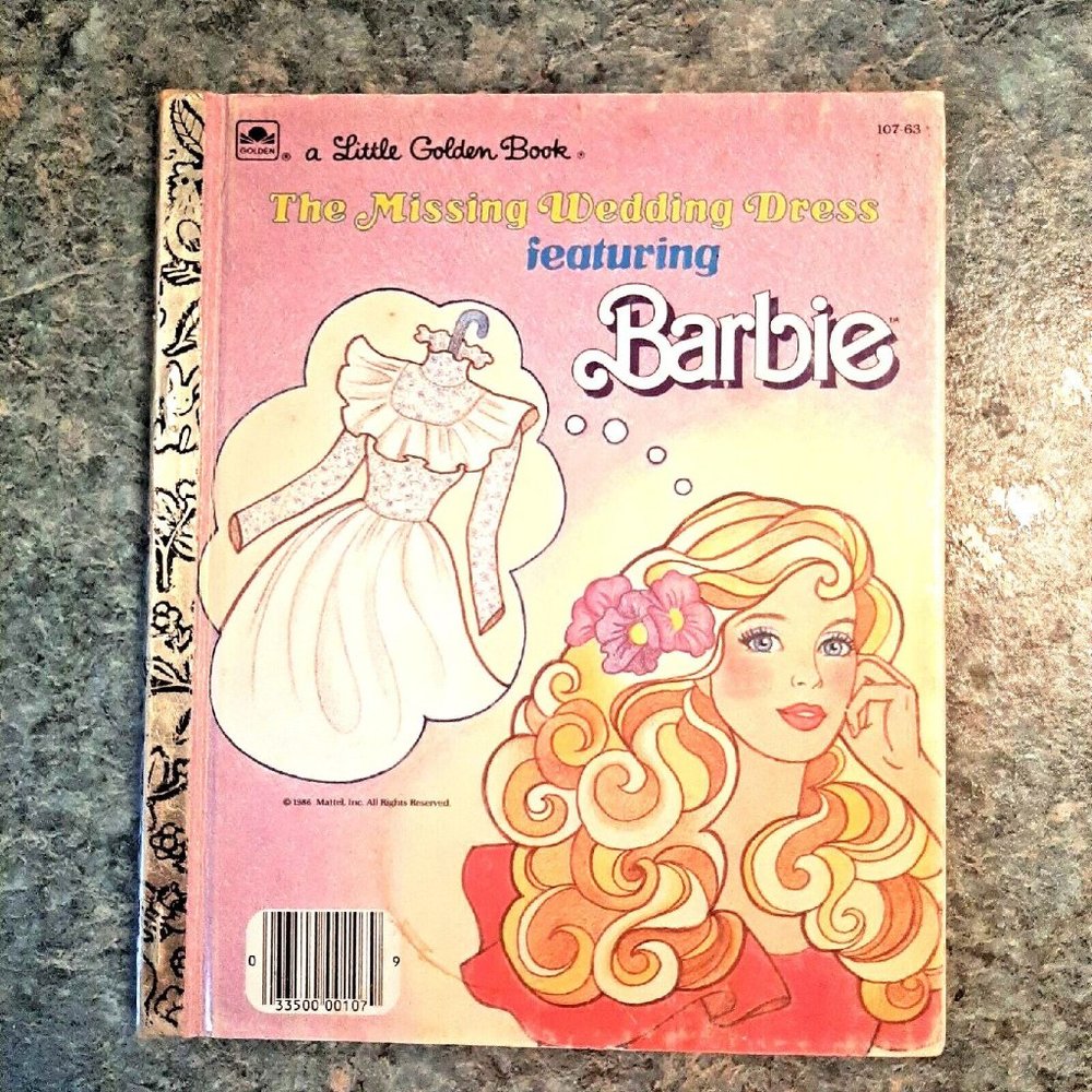 Little Golden Book #107-63 The Missing Wedding Dress featuring Barbie